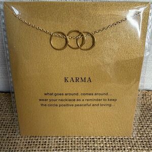KARMA 3 Circles Necklace Gold Tone